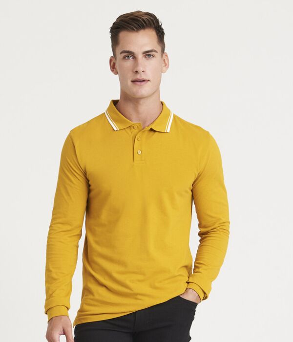 Long sleeve tipped 100 polo Thumbnail