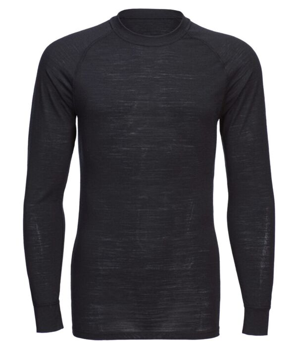 Merino wool crew neck long sleeve top Thumbnail