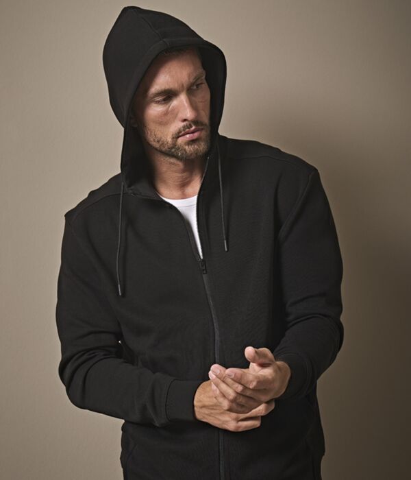 Tee Jays Ribbed Interlock Full Zip Hooded Sweatshirt Thumbnail