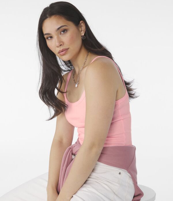 Women’s micro rib spaghetti strap tank Thumbnail