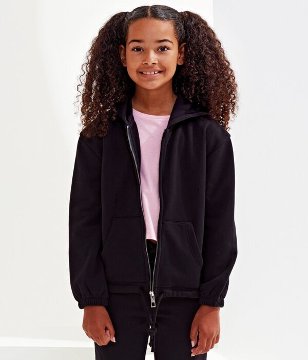Kids TriDri® recycled cropped oversize full-zip hoodie Thumbnail