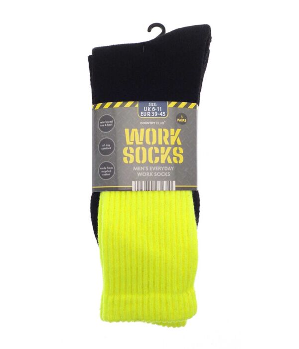 Men’s 3-pack work socks (recycled cotton) Thumbnail
