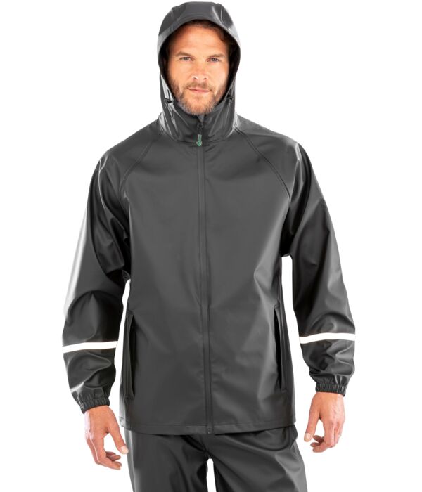 Prism PU Waterproof Jacket With Reflective Bands and Recycled Backing Thumbnail
