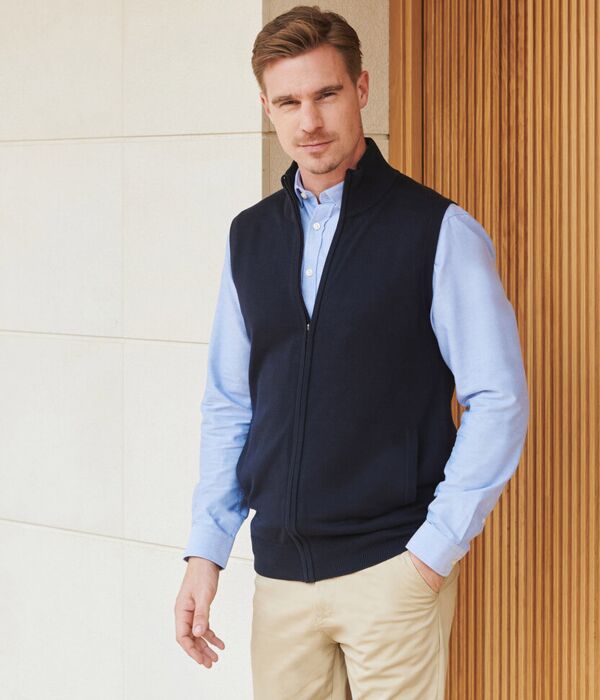 Sleeveless zip-through jumper Thumbnail