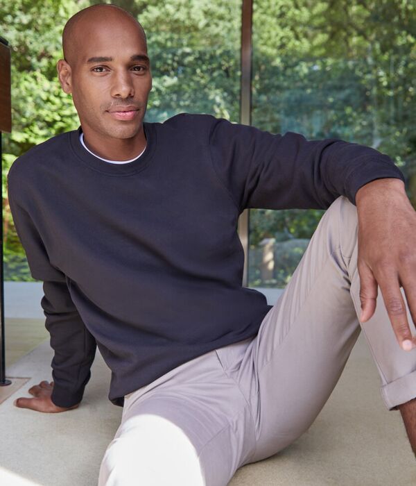 Regular fit piqué sweatshirt Thumbnail