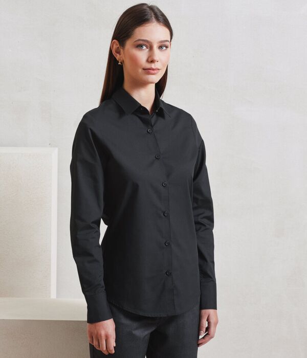 Women’s long sleeve ‘Recyclight’ poplin shirt Thumbnail