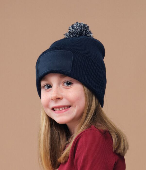 Kids snowstar patch beanie Thumbnail