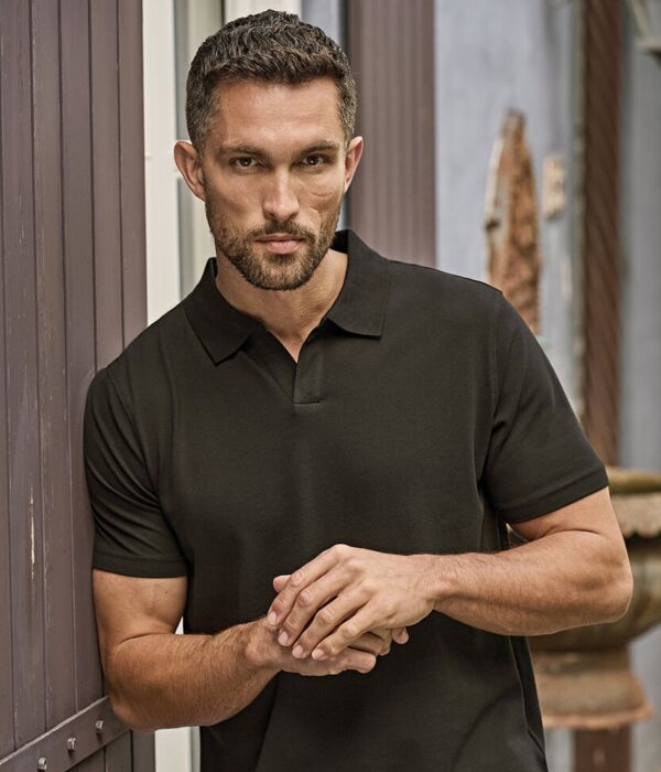 Luxury stretch v-neck polo (1404) Thumbnail