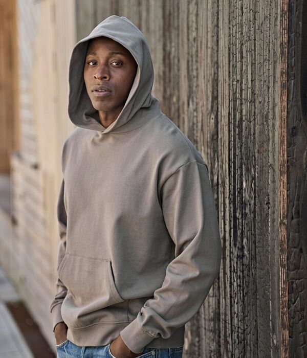 UNLABELED heavy loose-fit hooded sweatshirt (5162) Thumbnail