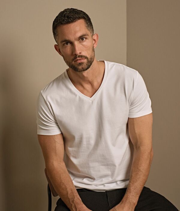 Stretch v-neck tee (401) Thumbnail