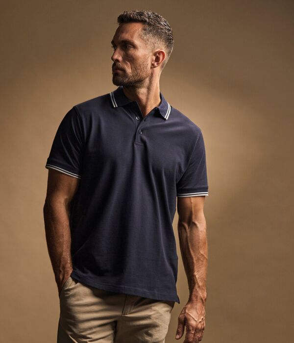 Luxury stripe stretch polo (1407) Thumbnail