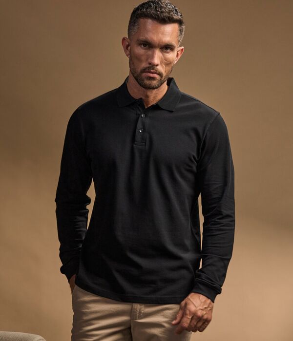 Luxury stretch long sleeve polo (1406) Thumbnail