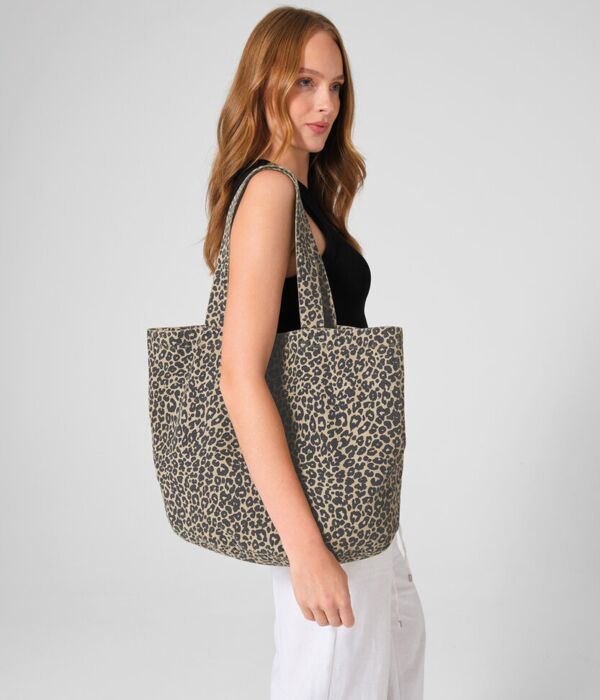 Leopard print canvas shopper Thumbnail