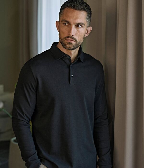 Pima cotton long-sleeve polo (1442) Thumbnail