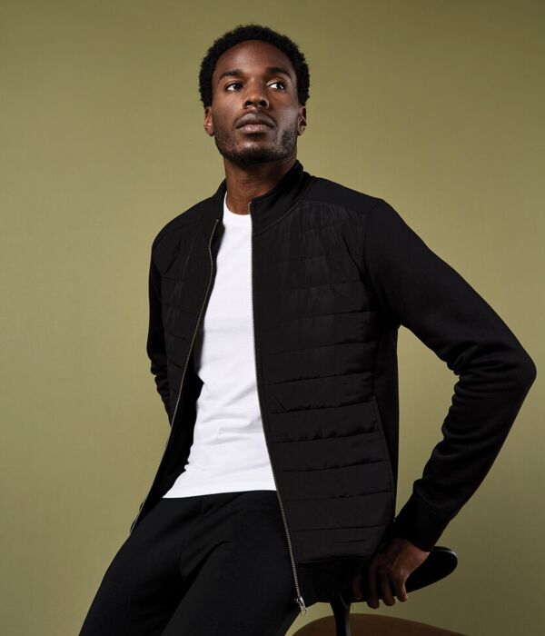 Regular fit quilted full-zip sweatshirt Thumbnail