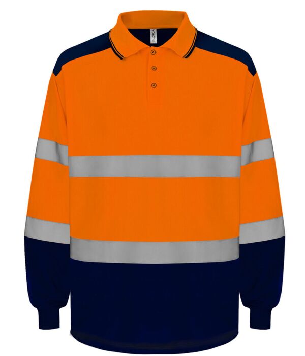 Hi-vis two-tone long sleeve polo (HVJ330) Thumbnail