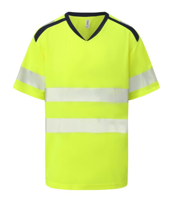 Hi-vis mandarin collar comfort trim t-shirt (HVJ430) Thumbnail