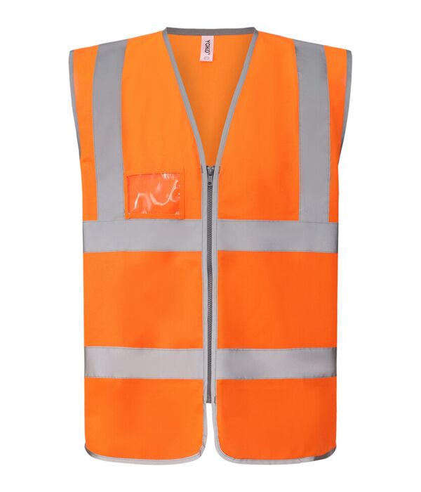 Hi-vis zip ID reflective border waistcoat (HVW103) Thumbnail