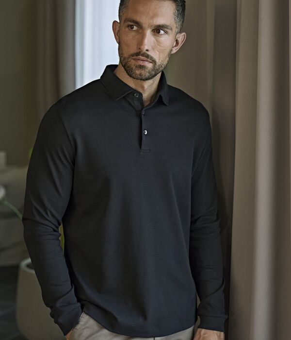 Tee Jays Pima Cotton Long Sleeve Polo Shirt Thumbnail