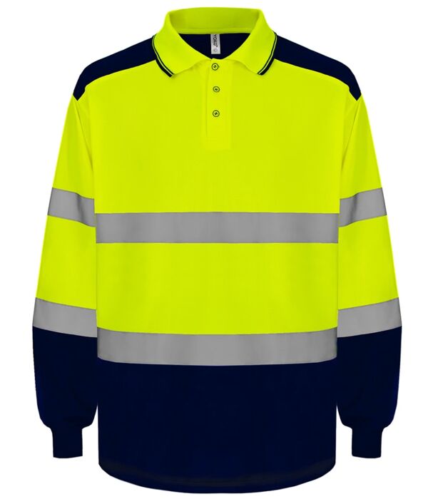 Yoko Two Tone Long Sleeve Polo Shirt Thumbnail