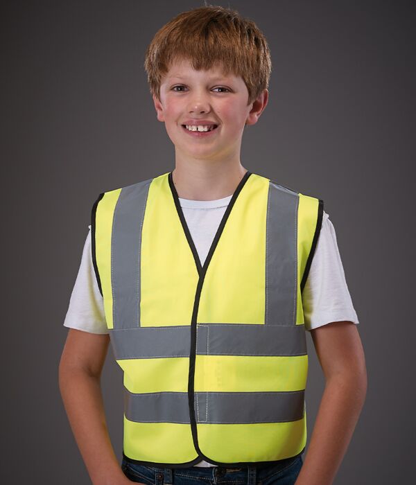 Yoko Kids Hi-Vis Two Band and Braces Waistcoat Thumbnail