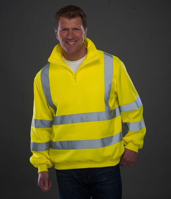Yoko Hi-Vis Zip Neck Sweatshirt Thumbnail