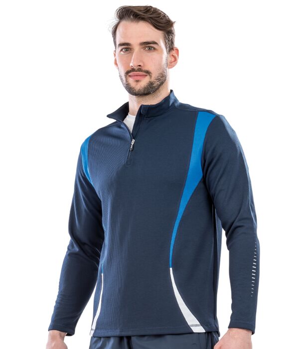 Spiro Unisex Zip Neck Trial Training Top Thumbnail