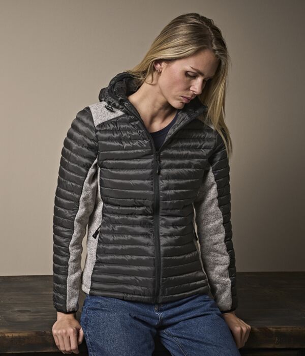 Tee Jays Ladies Crossover Hooded Padded Outdoor Jacket Thumbnail