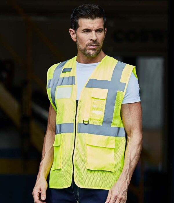 Yoko Hi-Vis Top Cool Open Mesh Executive Waistcoat Thumbnail