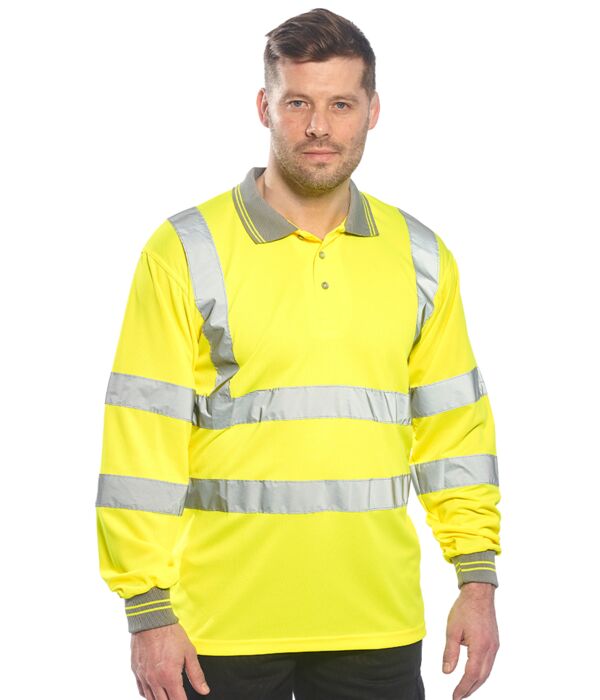 Portwest Hi-Vis Long Sleeve Polo Shirt Thumbnail