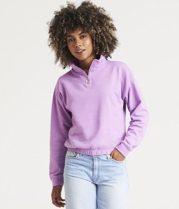 Women's cropped 1/4 zip sweat Thumbnail