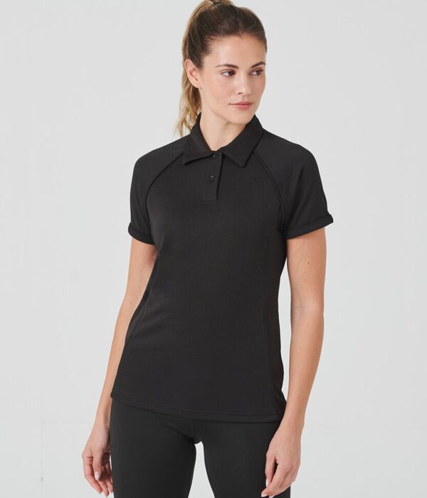 Women's piped performance polo Thumbnail