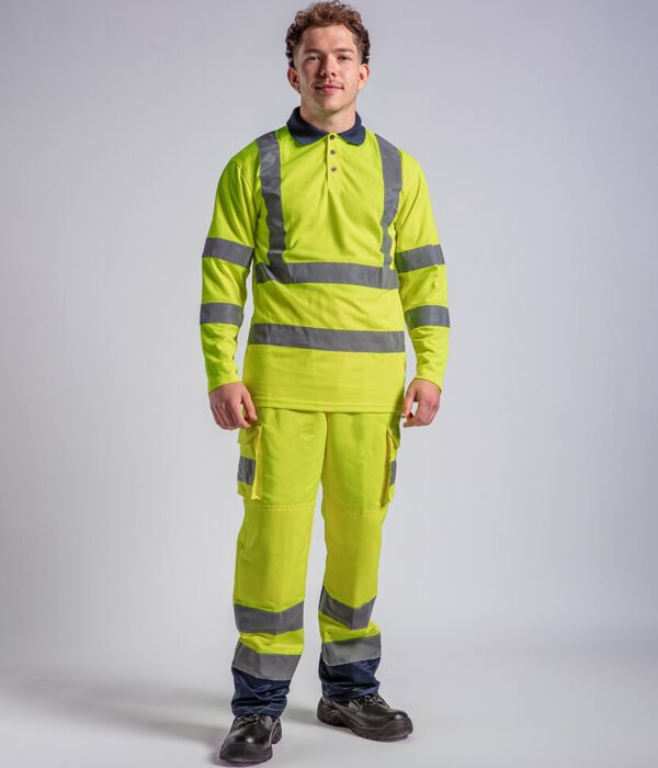 High visibility long sleeve polo Thumbnail