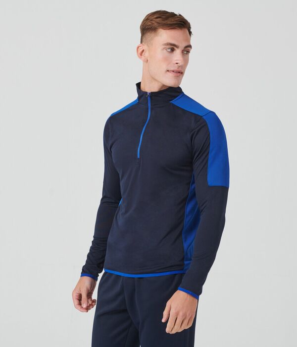 ¼ zip mid-layer with contrast panelling Thumbnail