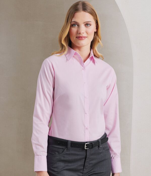 Women's poplin long sleeve blouse Thumbnail